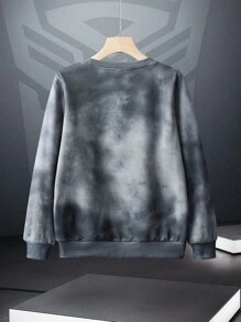 Transformers X SHEIN Sweat-shirt-shirt col rond décontracté avec graphique lettrage pour garçon préadolescent, automne - Gris - Voir 2