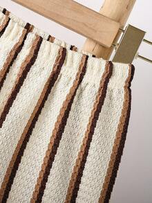 SHEIN Bộ áo thun tay ngắn cổ chữ V kẻ sọc và quần short thời trang mùa hè cho bé trai - Nhiều màu - Xem 5