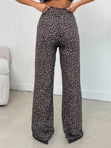 SHEIN Tall 100% Cotton MID RISE WIDEEG CUT LEOPARD TALL JEAN - Multicolor - View 5