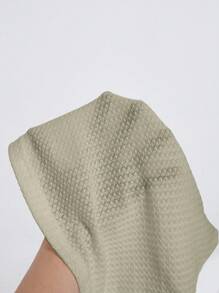 Manfinity RelaxMax Men Solid Waffle Knit Polo Shirt Plain Mint Green Vacation Basic Polo Shirt - Mint Green - View 5