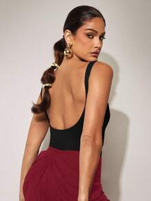 Silquee Bộ đồ liền thân màu sô cô la, Bộ đồ liền thân cơ bản - màu đen - Xem 2