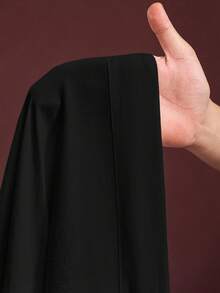 Slaydiva Vestido camisero de unicolor versátil y casual de talla grande - Negro - Ver 6