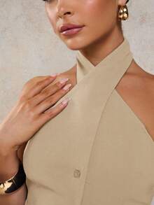 COSMINA Women's Elegant Criss-Cross Halter Neck Camisole, Suitable For Spring/Summer Vacation