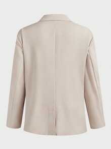 EASEVO Plus Size Men's Simple Business Commuter Single-Breasted Blazer And Suit Pants Set - Khaki - View 6