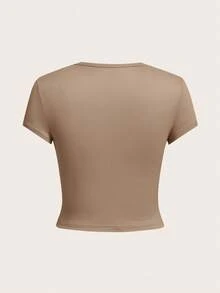 SHEIN EZwear 4 件套女士休闲圆领修身短袖 T 恤，适合夏季