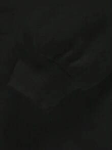 男童休闲简约纽约卡通图案宽松长袖卫衣，适合秋冬季节穿着。 - 黑色 - 查看 5