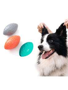 PETSIN 1 件狗玩具 - 可咀嚼图案橄榄球玩具 - 狗宠物用品 - 磨牙咬玩具 - 球 - 彩色 - 查看 2