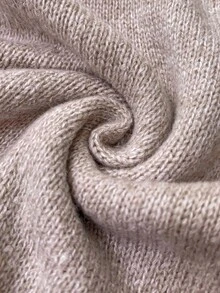 Rafferiza Dusty Pink Elegant Autumn Everyday Women's Mixed Yarn Lapel Metal Button Loose Casual Split Hem Sweater Dress,Fall Winter Long Party Wedding Guest - Khaki - View 8