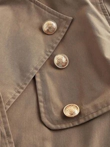 SHEIN MOD Women's Short Casual Loose Trench Coat With Belt, Autumn Outwear, Fall Coat, Fall Clothes, Cruise Women , Back To School,