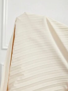 SHEIN جمبسوت نسائية بلون أحادي مع طيات وأكمام على شكل خفاش وياقة على شكل حرف V متداخلة وساق واسعة - لون مشمشي - مشاهدة 6
