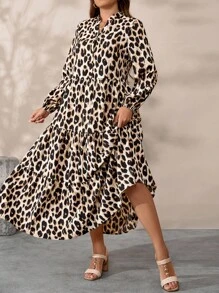 EMERY ROSE Đầm maxi in họa tiết thực vật cỡ lớn dành cho nữ, trang phục mùa thu cho nữ. - Nhiều màu - Xem 7