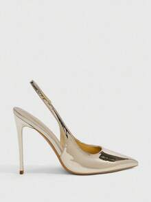 CUCCOO SZL Giày cao gót mũi nhọn dự tiệc cho nữ, thanh lịch và thời trang - Vàng - Xem 4