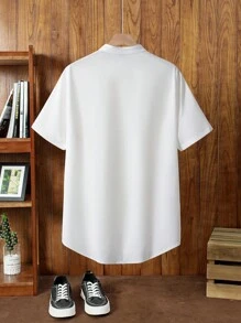 Manfinity NXTstreet Hombres Camisa con botón delantero - Blanco - Ver 2