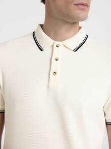 Marvello Homme Men's Solid Color Polo Shirt, Short Sleeve, Casual & Fashionable, Suitable For Summer Polo Shirts For Men Polos For Men Men Clothes Men Polo Shirts - Apricot - View 3