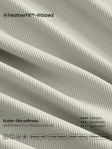 GLOWMODE 31英寸FeatherFit™罗纹无缝超高腰紧身裤，带侧袋，低冲击瑜伽普拉提工作室日常休闲装 - 淺灰色 - 查看 7