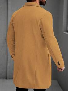 Manfinity Homme Áo khoác dài tay nam màu trơn, kiểu dáng thường ngày, thích hợp cho mùa thu/đông. - màu nâu - Xem 2