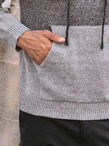 Mainfolk Sudadera con capucha y cordón para hombre con bloques de color y bolsillos, gris oscuro, casual para otoño, senderismo e invierno, sudadera con capucha para primavera - Multicolor - Ver 6