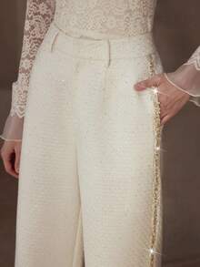 MOTF PREMIUM FAUX PEARL DETAIL SLANT POCKET PANTS - Apricot - View 7