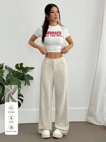 Flirla 2025春夏时尚女装超低腰复古阔腿裤秋季女装布料