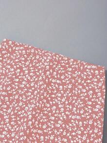 Chiquease 長袖連身衣和小花紋分叉半身裙