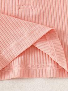 SHEIN 2pcs Baby Girl Cute Knitted Sweater With Ruffle Sleeves, Autumn/Winter