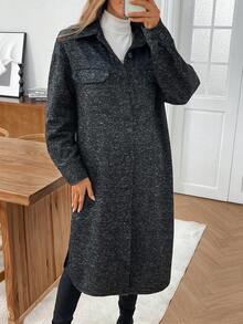 EMERY ROSE Women's Fashion Business Casual Mid-Length Regular Jackets For Women Long Coat Long Coats For Women Winter Clothes For Women Cardigan Long Long Jacket For Women Fall Clothes For Women Going Out Outfits