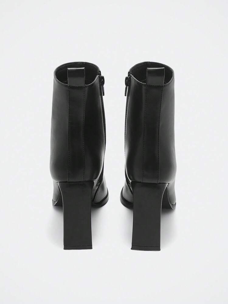 Women's Fashion Versatile Commuting Chunky High Heel Mid-Calf Boots For Christmas