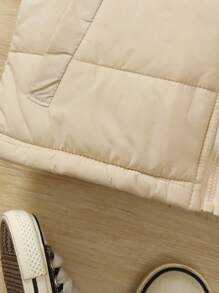 SHEIN Vintaside Kids 休闲纯色拉链无袖男童冬季外套，开学季