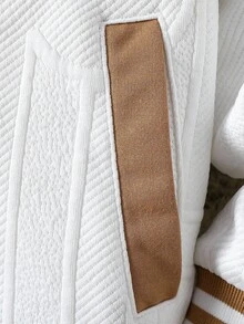 Casual Textured Fabric Hooded Jacket For Tween Boy Suitable For Daily Casual And School Wear - White - View 7