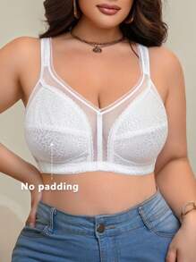 SHEIN 大碼鋼圈&無鋼圈內衣 - 白色 - 查看 5