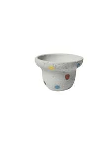 Joivida 1 Peça Vaso de Cimento Artístico, Simples e Personalizado em Estilo Nórdico para Plantas Suculentas em Vaso, Decoração Redonda de Plantas para Uso Interno - Bege - Visão 4