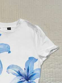 Attitoon Women's Crew Neck Short Sleeve Fitted Tee, Hibiscus Floral & Hawaiian Print, Suitable For Summer Vacation - Multicolor - View 5