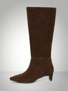 SHUZIA Giày bốt cao đến đầu gối, đế trung bình, thoải mái, có khóa kéo, dành cho nữ hàng ngày - Màu nâu Sô-cô-la - Xem 6