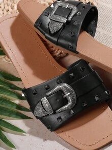 SHUZIA Của phụ nữ Dép phẳng - màu đen - Xem 4