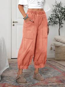 EMERY ROSE 女士万圣节牛仔裤，万圣节服装，橙色牛仔裤万圣节女士服装 - 橘色 - 查看 6