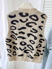 Teen Girl Minimalist Print Sleeveless Cardigan Fall Winter