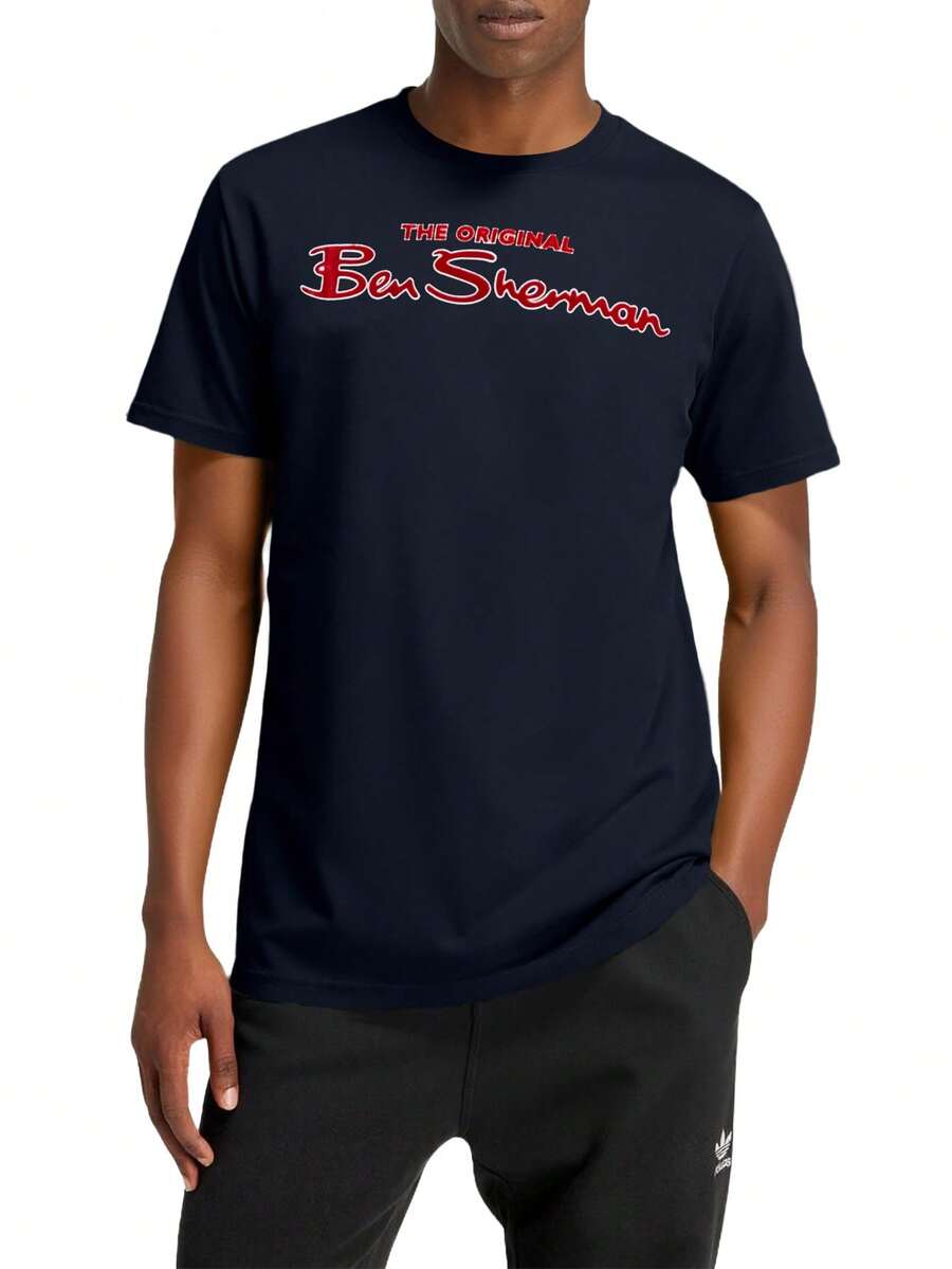 Ben Sherman Signature Flock T-Shirt - Navy Blue - View 1