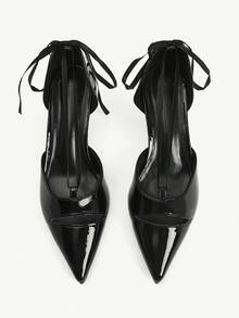 CUCCOO CHICEST Fashionable Elegant Lace-Up Pointed Toe High Heels - Black - View 7