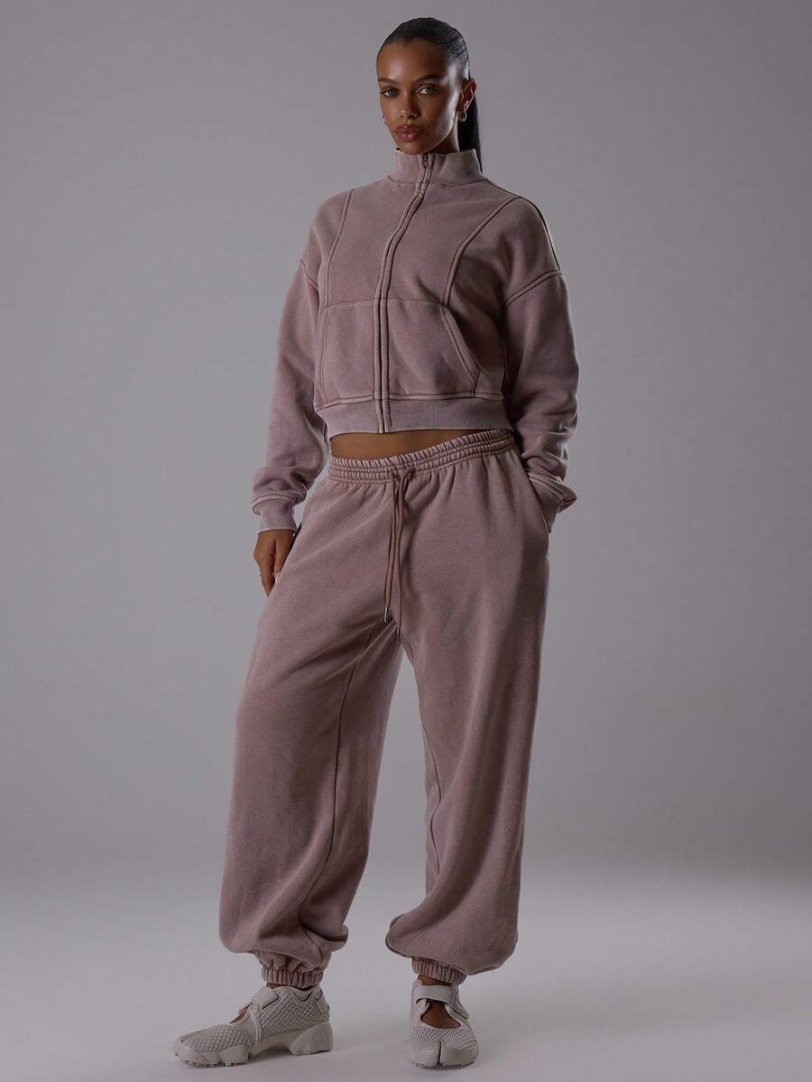 MUSERA Washed Drawstring Waist Joggers Vacation Casual Airport Summer Active  Fall  Holiday - Mocha Brown - View 1