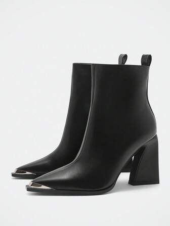 Maija Women's Fashion Versatile Commuting Chunky High Heel Mid-Calf Boots For Christmas