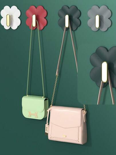 4pcs Multifunctional Clover Shaped Hooks, Can Hang Clothes, Towels, Hats, Keychains, Decorative Hooks