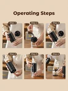 Teckwe 1pc Coffee Grinder USB Rechargeable Electric Coffee Grinder, Adjustable Coarse And Fine Grinding Machine, For Home Office Coffee Corner School Camping Travel