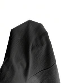 SHEIN Pantalones casuales de maternidad de unicolor simple con bolsillos y lazo delantero - Negro - Ver 4