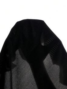 Manfinity Hypemode 宽松男士字母贴布斜纹棉布裤 - 黑色 - 查看 9