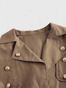 SHEIN MOD Women's Short Casual Loose Trench Coat With Belt, Autumn Outwear, Fall Coat, Fall Clothes, Cruise Women , Back To School,