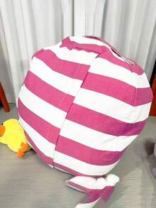 1 paquete Bolsa de almacenamiento de juguetes de peluche a rayas, funda de silla de gran capacidad con diseño de asa, material de poliéster de alta calidad, organizador de edredón con cremallera multifuncional, bolsa de almacenamiento de juguetes de peluche, bolsa de sofá a rayas, bolsa de viaje con cremallera y gran capacidad para edredones, bolsa de almacenamiento multifuncional de lona para juguetes, edredones y artículos de viaje esenciales, caja de almacenamiento para el hogar - Multicolor - Ver 4