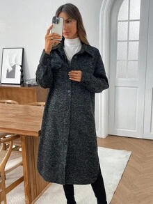 EMERY ROSE Women's Fashion Business Casual Mid-Length Regular Jackets For Women Long Coat Long Coats For Women Winter Clothes For Women Cardigan Long Long Jacket For Women Fall Clothes For Women Going Out Outfits