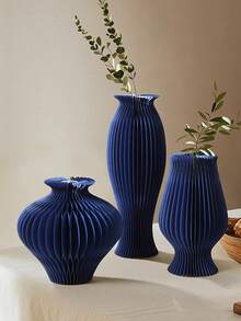 Haus Hana 1pc Small/Medium White, Blue, Red Creative Folding Cardboard Flower Vase Decoration For Living Room, Light Luxury And High-End Cardboard Flower Vase Decoration - Multicolor - View 5