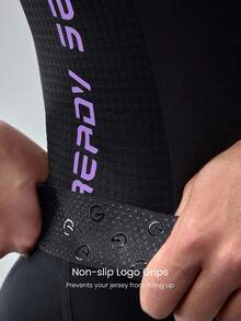 GLOWMODE Ride On Quick-Dry Long-Sleeve Waist Length Front Zipper Multi-Pockets Contrasting Logo Non-Slip Strips Cycling Biking Jersey Gym Training Workout - Black - View 6