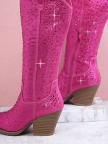 SHUZIA Bestseller Women's Blingbling Rhinestone Knee High Cowboy Boots:, Concert&Festival Must-Have,Wild&Sexy
